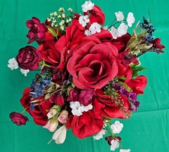 Red Roses White Flowers Valentine’s Day Love Bouquet Hand Crafted Made