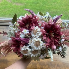 Beautiful Bridal Wedding Bouquet Budget Friendly Faux Florals White Pink Purple
