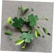 PCS Artificial Shamrocks Taper Candle Rings Wreaths 1.38″ Mini 6 Lrish
