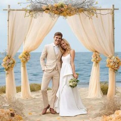 1pcs 6M Chiffon Fabric Drapes for Wedding Arch Ceremony Reception Decorations Sh