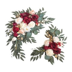 2 Pieces Wedding Aisle Decoration Wedding Arch Flowers Floral Arrangement Swag