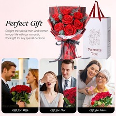 Preserved Flowers Bouquet 7 Roses – Red Real Rose & for Delivery,