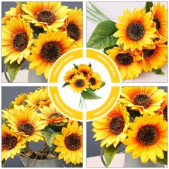 1 Bunch Wedding Bridal Bouquet Simulation Sunflower Bouquet Wedding Decoration