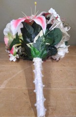 Handmade Wedding Bouquet Pink And White With Jewels Beautiful Made In 2010