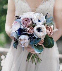 Dusty Rose Bridal Bouquet Blush Pink Anemone Sola Wood Wedding Flower Bridesmaid