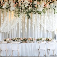 8pcs Artificial Wisteria Flowers 4.58Ft Fake Silk Wisteria Vine White-8pcs