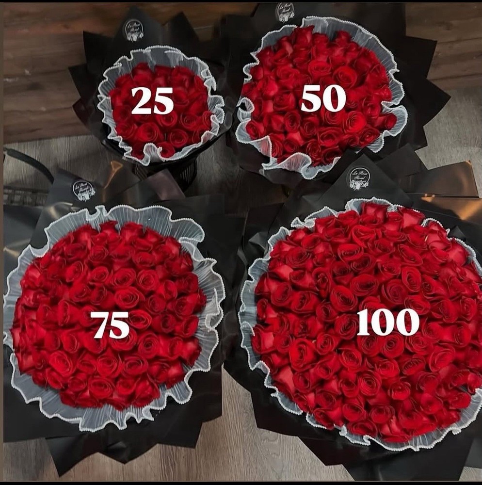 100 Fresh Red Rose Bouquet Customizable Next Day Shipping From Ca USA
