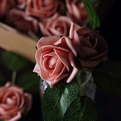 24 DUSTY ROSE 2″ Mini FOAM ROSE Flowers Stems Wedding Decorations Supplies