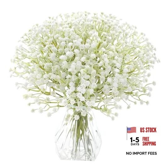 Babys Breath Artificial Flowers,30 Pcs Gypsophila Greenery Sprays,Real White