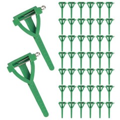180Pcs Reusable Plastic Boutonniere Holder Pins for Wedding Corsage Dark Green