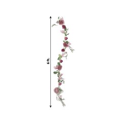 DUSTY ROSE 6 ft Artificial Rose Peony Flower Garland Wedding Party Decorations