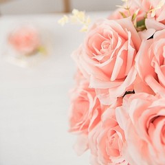 LIGHT BLUSH 2 Bushes 18″ ARTIFICIAL Faux Silk Rose FLOWERS Bouquet Wedding
