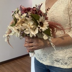 Beautiful Bridal Wedding Bouquet Budget Friendly Faux Florals White Pink Purple