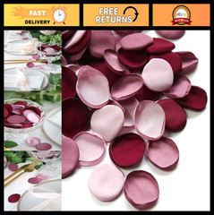 300pcs Burgundy Maroon Mauve Silk Rose Petals for Wedding Decor, Aisle Scatter,