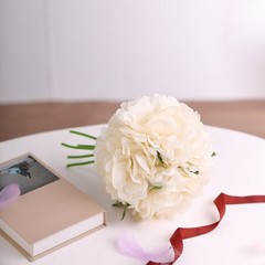 11″ Cream Silk Artificial Peony Flowers Bouquet Wedding Centerpieces Decorations