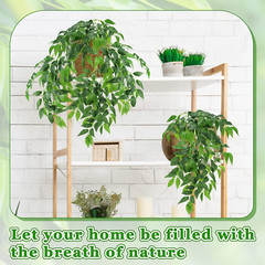 50 Pcs Artificial Italian Ruscus Greenery Stems 26.8 Inch Hanging Spray Fake Gre