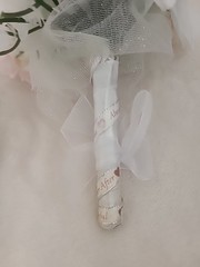 Bridal Wedding Bouquet White Pink Faux Pearl Floral