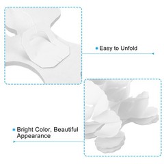 9.8ft Four-Leaf Garland, 12 Pack Tissue Paper Hanging Flower, White