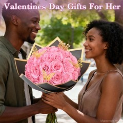 Waipfaru Pink Glitter Roses Bouquet, DIY Fake Flowers 24pcs,