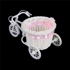 Rattan Bicycle Storage Basket Float Vase Plant Stand Holder Flower Basket