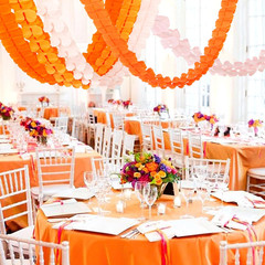 Fall-Boho Pink-Orange Groovy Thanksgiving Party-Decorations – 12Pcs Streamers-Ga