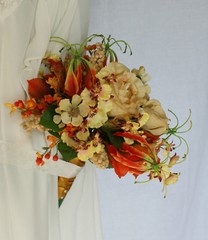 Bright Autumn Bridal Bridesmaid Bouquet in Silk