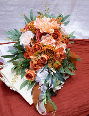 Burnt Orange Terracotta Wedding Bouquet for Vintage Fall Ceremonies