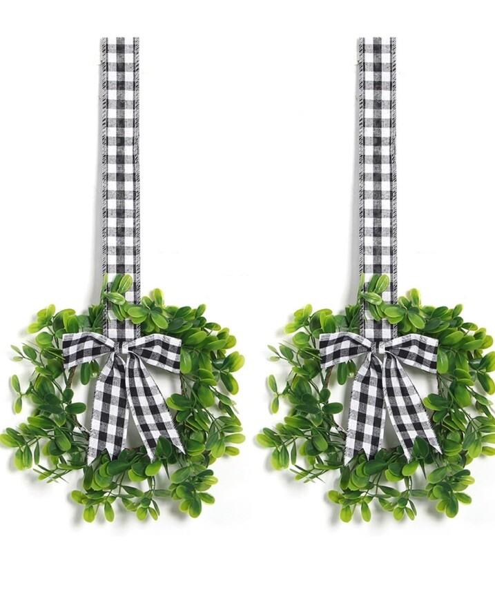 Cabinet Decoration Christmas Small Flower Ring Artificial Hanging Flower Bow