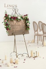 Ling’s Moment 5FT Burgundy Artificial Flower Garland Dusty Rose Leaves Floral…