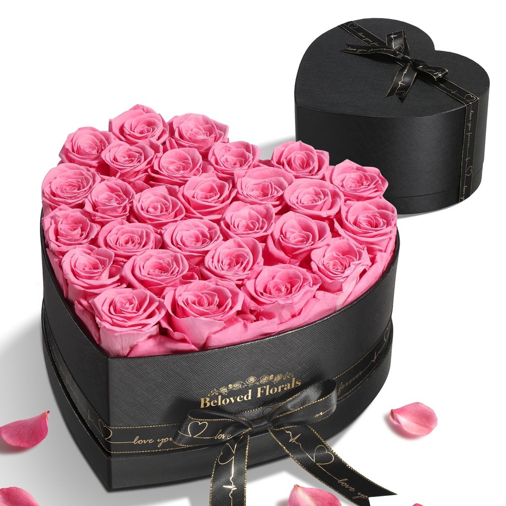 27 Preserved Flowers Rose Birthday Gifts for 27 Roses, Romantic Pink