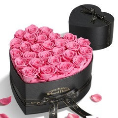 27 Preserved Flowers Rose Birthday Gifts for 27 Roses, Romantic Pink
