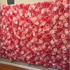 12 Panels Set 3D 8x4ft Floral Flower Wall Backdrop Pink Decor Rose Panels