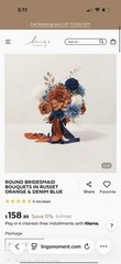 Ling’s Moment Wedding Decor Set, Russet Orange and Denim Blue
