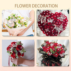 Flower Bouquet Accessories Including 4Pcs Crown Cake Topper Mini Tiara,12 Butter