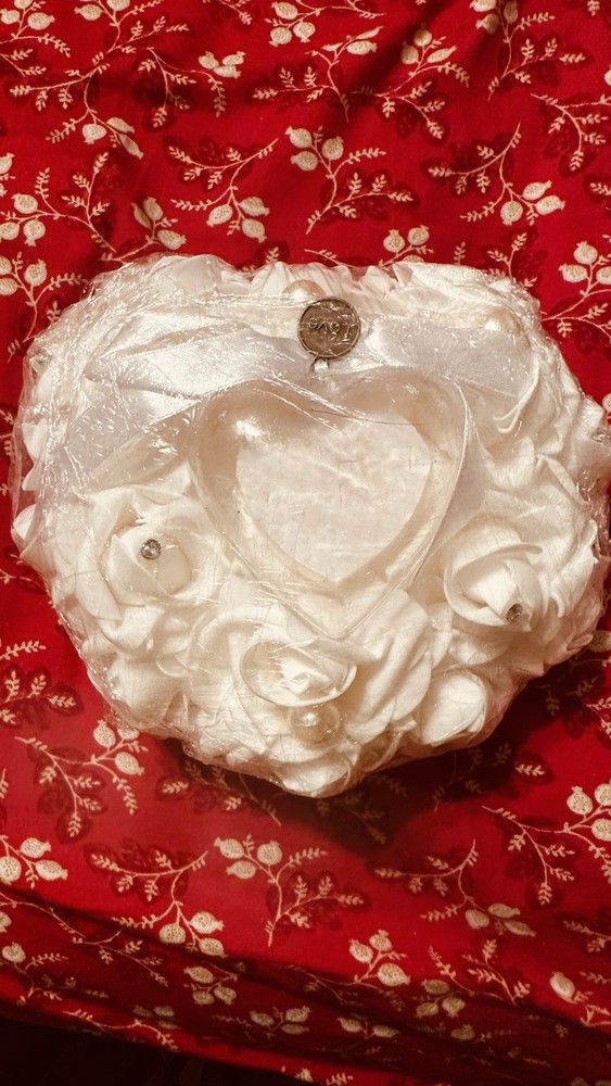 Artificial Fabric Rose Ball Flower Bouquets White & Blue Wedding Decor Set of 2
