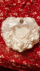 Artificial Fabric Rose Ball Flower Bouquets White & Blue Wedding Decor Set of 2