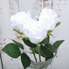 WHITE 24 Artificial 31″ Long Stem Silk ROSE FLOWERS Party Events Decorations