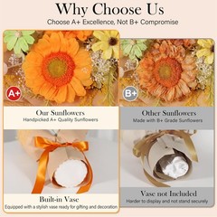 Forever Flowers for Delivery – Preserved Sunflowers Bouquet, Real Orange
