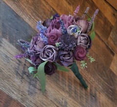 Plum Sola Wood Flower Bridal Bouquet Purple Wildflower Bridesmaid Wedding Flower