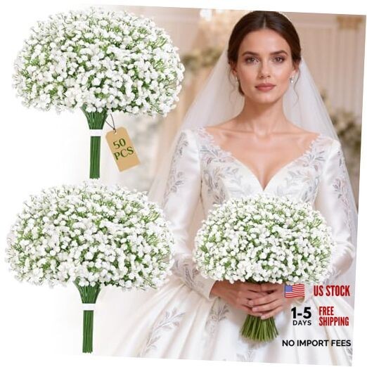 Babys Breath Artificial Flowers Baby Breath Flowers Artificial 50 Pcs White