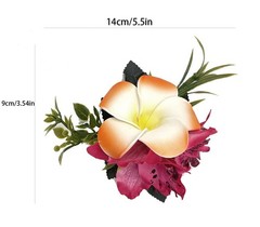 SN-A2-3 Hawaiian Hibiscus Luau Beach Party Tropical Flower Hair Clips 3PCS Set