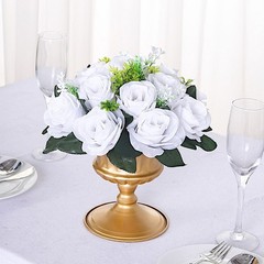 WHITE 2 Bouquets 10″ Silk Roses Artificial FLOWER BALLS Party Events Decorations