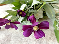 Wedding/Party Faux Leafy Flower Stems (Purple & White) Decor!
