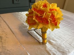 Yellow and orange silk Daffodil bouquet