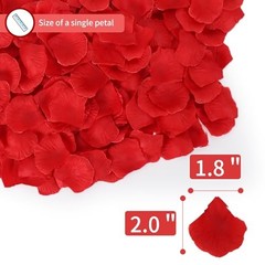 1000 Pcs Artificial Fake Rose Petals,Flower Petals for Romantic 1000Pcs Red