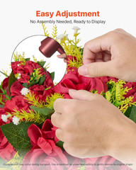 Flower Balls Arrangement Bouquet 10 PCS, 9.5-Inch Wedding Red Roses Centerpieces