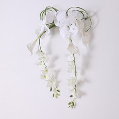 Realistic White Silk Artificial Flower Bridal Bouquet Elegant Handheld Flower