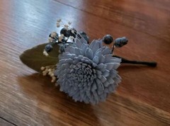 Dusty Blue Mint Green Bridal Bouquet Sola Wood Rose Artificial Wedding Flowers