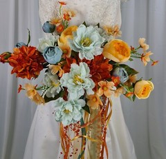Autumn Sky Boho Faux Silk Wedding Bouquet