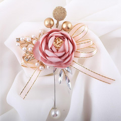Handmade Satin Rose Water Drop Bridal Bouquet,8.7Inch Crystal Wedding round Toss